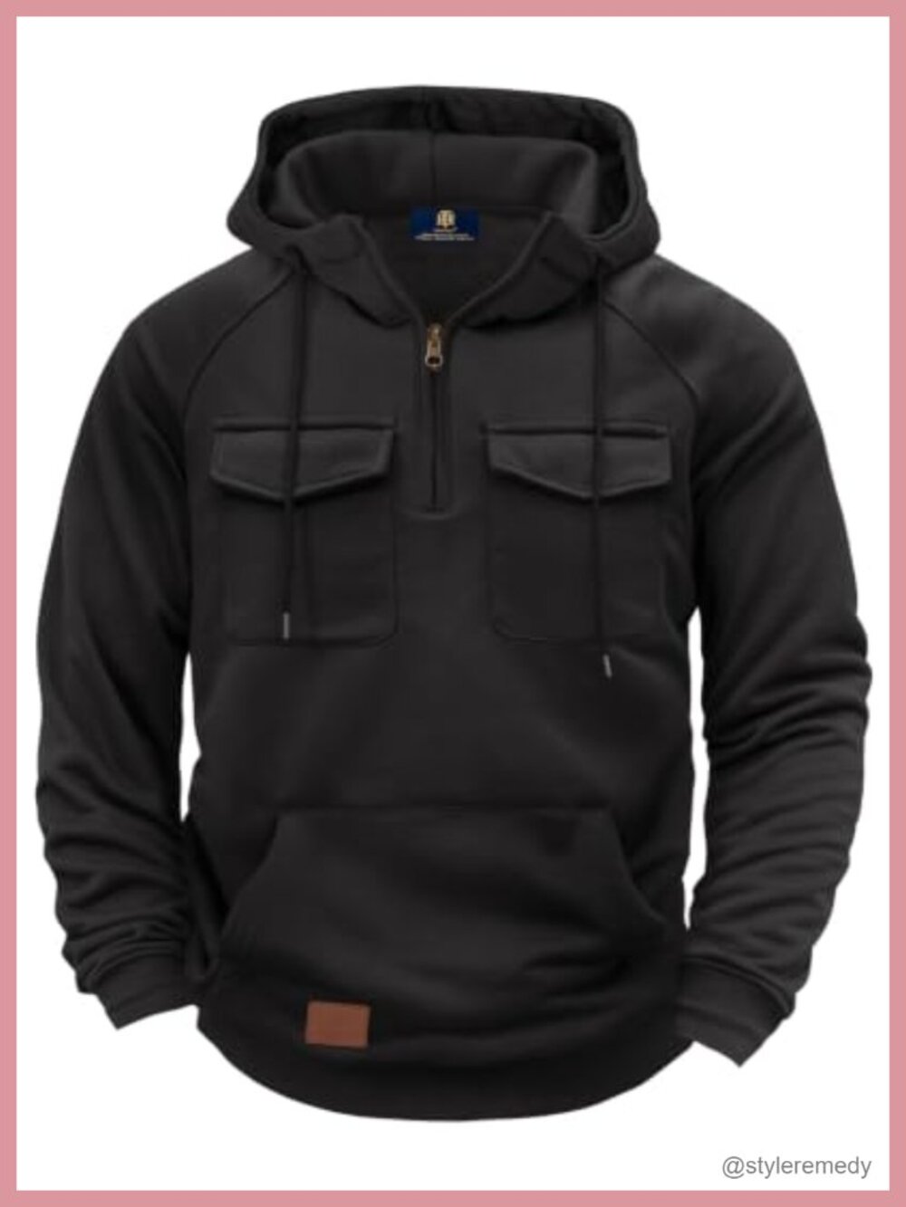 Herberton Cargo Hoodie Sweatshirt Tactical Quarter-Zip Pullover with Pockets